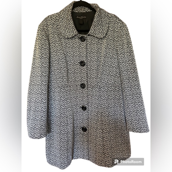 Marisa Christina Jackets & Blazers - MARISA CHRISTINA Women's Black/White Geometric Fully Lined Coat Jacket Size 2X